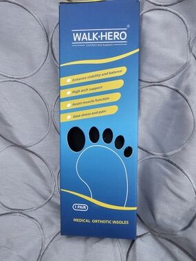 WALK-HERO Medical Plantar Fasciitis Insoles Men 7 Women 9 Orthotics Inserts T19